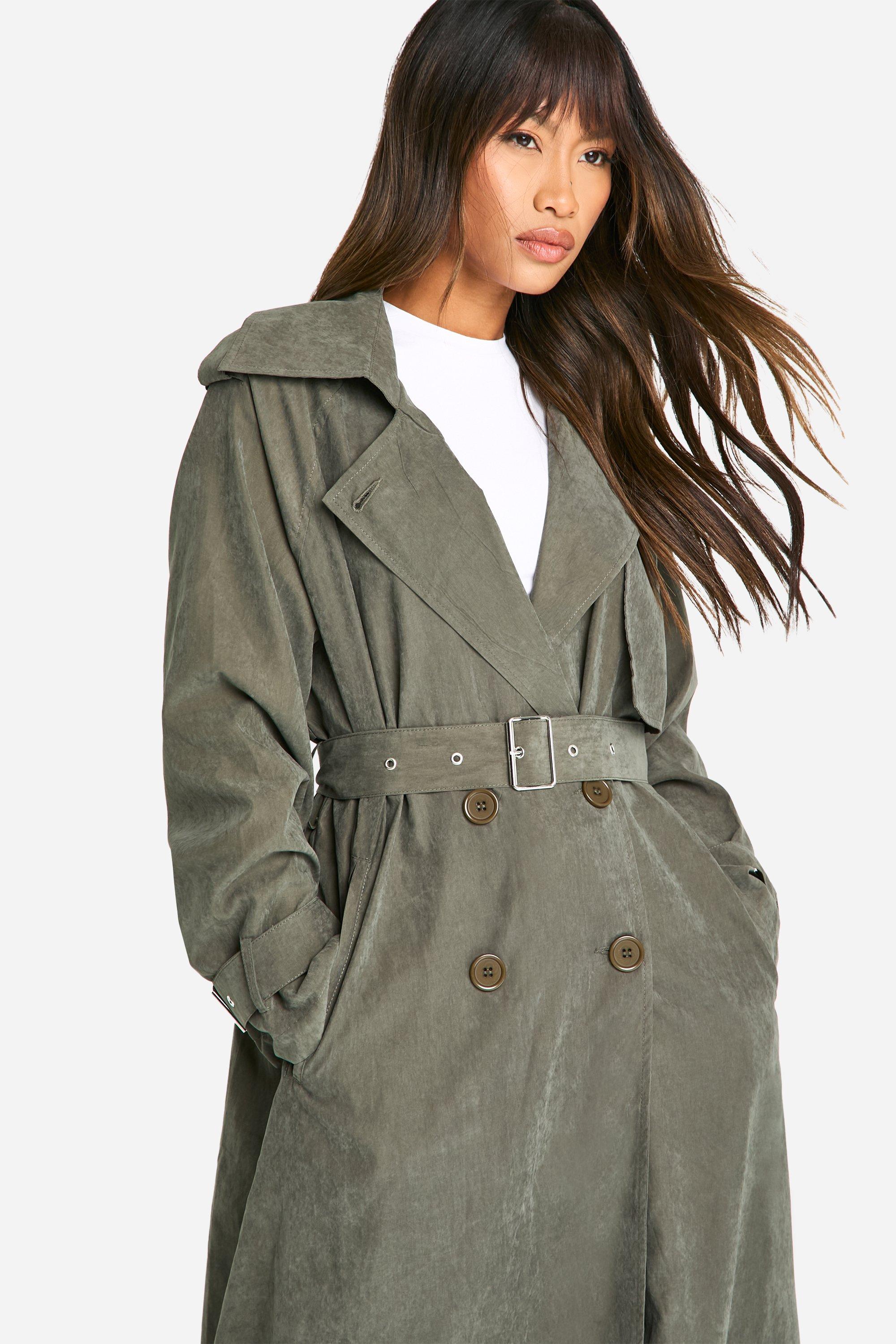 Pretty green double breasted trench coat hotsell